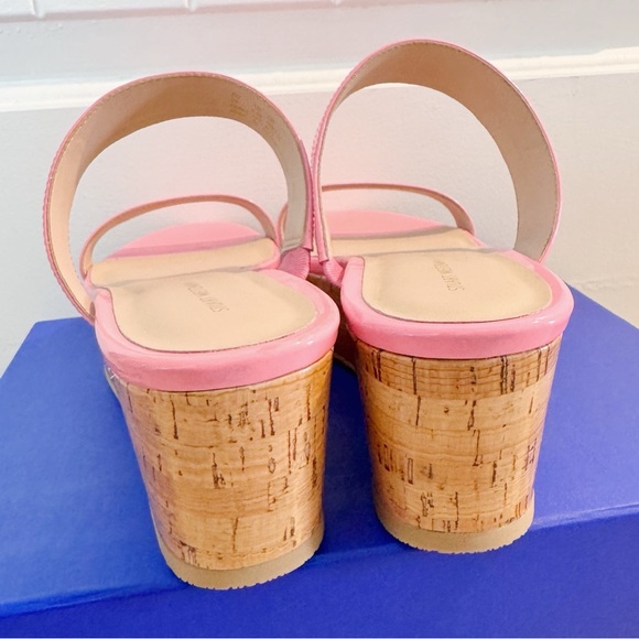 NEW Stuart Weitzman Boardwalk Flat Wedge Slide Sandal in India Pink - Picture 7 of 9